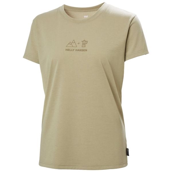 Koszulka damska Helly Hansen Skog Graphic. Brązowe bluzki Helly Hansen, s, bez wzorów, sportowe, bez kołnierzyka, bez ramiączek. Za 109,99 zł.