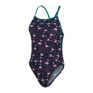 Strój kąpielowy Speedo Alv V-Back FLAMING. Czarne stroje jednoczęściowe Speedo, bez wzorów, z tkaniny. Za 169,59 zł.