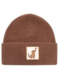 Zwillingsherz Czapka "Dachshund" w kolorze jasnobrązowym rozmiar: onesize. Brązowe czapki Zwillingsherz, bez wzorów, z materiału. Za 124,95 zł.
