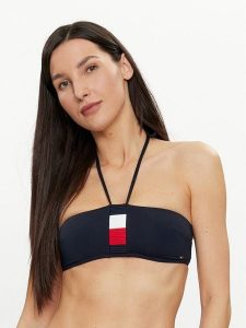 Tommy Hilfiger Góra od bikini UW0UW05297 Granatowy. Niebieskie bikini TOMMY HILFIGER, bez wzorów, z syntetyku. Za 259,99 zł.