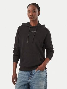 Tommy Jeans Bluza Classic Logo DW0DW23537 Czarny Regular Fit. Czarne bluzy Tommy Jeans, xl, bez wzorów, z bawełny, bez kaptura. Za 369,99 zł.