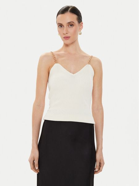 Morgan Top 241-MUSTO Écru Slim Fit. Topy Morgan, xl, bez wzorów, z wiskozy, bez kołnierzyka, bez ramiączek. Za 129,99 zł.