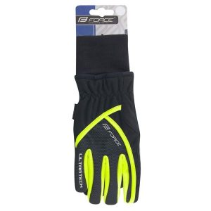 Rękawiczki rowerowe zimowe dla dorosłych Force Ultra Tech. Czarne rękawiczki FORCE, na zimę, bez wzorów. Za 139,00 zł.