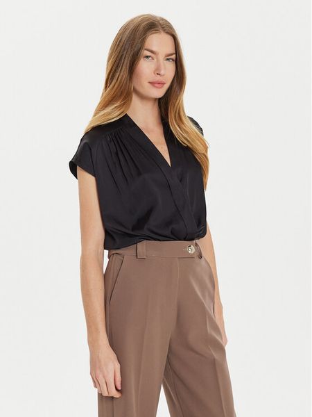 Motivi Bluzka 2733W000636N Czarny Regular Fit. Czarne bluzki Motivi, bez wzorów, z wiskozy, bez kołnierzyka, bez ramiączek. Za 199,99 zł.