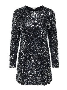 ONLY Sukienka koktajlowa Anika 15358384 Czarny Loose Fit. Czarne kombinezony ONLY, m, bez wzorów, z syntetyku, wizytowe, bez kołnierzyka, bez ramiączek. Za 229,99 zł.