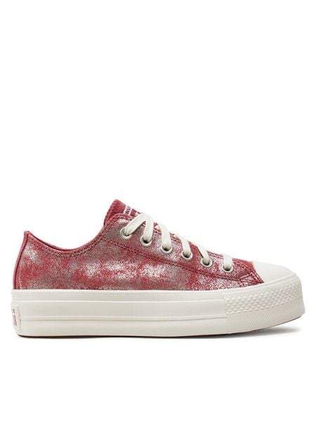 Converse Trampki Chuck Taylor All Star Lift Platform Suede Shimmer A11634C Różowy. Czerwone trampki Converse, bez wzorów, ze skóry, bez zapięcia. Za 289,99 zł.