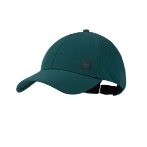Czapka z daszkiem BUFF SUMMIT CAP SOLID TEAL. Zielone czapki Buff, bez wzorów, z elastanu, sportowe. Za 139,90 zł.