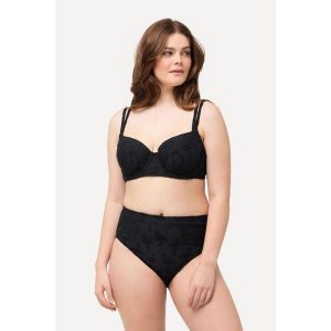 Damskie Bikini flamingi miękkie miseczki miseczka D fiszbiny. Czarne bikini Ulla Popken, bez wzorów, z elastanu. Za 244,99 zł.
