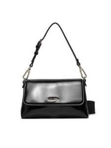 Calvin Klein Torebka Ck Must Dbl Strap Mini Bag_Shiny K60K612772 Czarny. Czarne torebki klasyczne Calvin Klein, bez wzorów, ze skóry, bez dodatków. Za 289,99 zł.