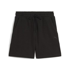 Damskie szorty HER 5" z wysokim stanem PUMA Black. Czarne szorty Puma, bez wzorów, z podwyższonym stanem. W wyprzedaży za 109,00 zł.