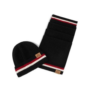 Szalik Lonsdale Butleigh. Czarne szaliki Lonsdale, bez wzorów, z dzianiny. Za 186,00 zł.