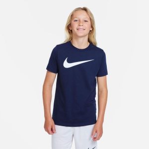 Koszulka z krótkim rękawem Nike CW6941 451 Granatowy. Czarne bluzki Nike, bez wzorów, sportowe, bez kołnierzyka, bez ramiączek. Za 178,99 zł.