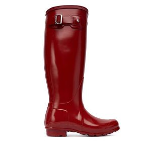 Kalosze Hunter. Czerwone kalosze Hunter, bez wzorów. Za 379,99 zł.