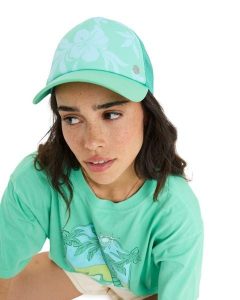 Czapka Trucker dla Kobiety BEAUTIFUL MORNING Zielony. Zielone czapki Roxy, bez wzorów, z materiału. Za 129,99 zł.