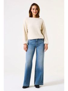 Garcia Dżinsy "Celia" - Wide fit - w kolorze błękitnym rozmiar: W26. Niebieskie jeansy Garcia, z aplikacjami, ze skóry, z podwyższonym stanem. Za 217,99 zł.