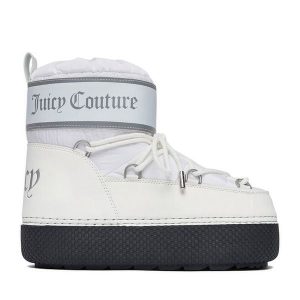 Śniegowce Juicy Couture. Białe buty zimowe Juicy Couture, bez obcasa, bez zapięcia. Za 359,99 zł.