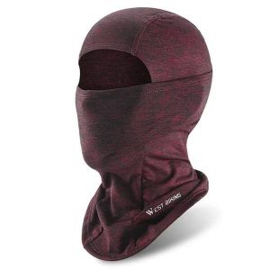 Czapka z pełną osłoną twarzy Ciepła Czerwona Bordowa. Czerwone czapki WEST BIKING, bez wzorów, z materiału, sportowe. Za 63,04 zł.
