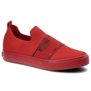 Czerwone Tenisówki Big Star Modne Buty Damskie Półbuty. Czerwone półbuty Big Star, bez wzorów, bez zapięcia. Za 99,00 zł.