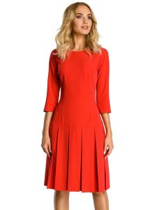 Made of emotion Sukienka w kolorze czerwonym rozmiar: XL. Czerwone sukienki Made Of Emotion, xl, bez wzorów, bez kołnierzyka, bez ramiączek, midi. Za 223,99 zł.