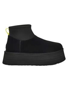 UGG Skórzane botki "Classic Mini Dipper" w kolorze czarnym rozmiar: 37. Czarne botki Ugg, bez wzorów, ze skóry, bez obcasa, na platformie, bez zapięcia. Za 502,76 zł.