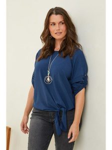 Curvy Lady Bluzka w kolorze granatowym rozmiar: 48/50. Niebieskie bluzki Curvy Lady, bez wzorów, klasyczne, bez kołnierzyka, bez ramiączek. Za 78,66 zł.