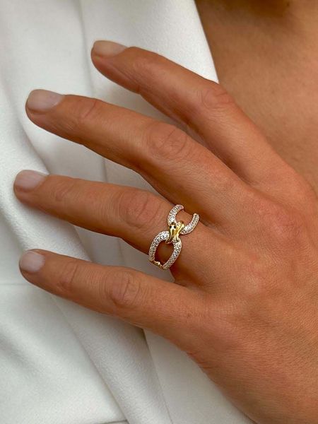 DI GIORGIO Pozłacany pierścionek z cyrkoniami rozmiar: 54. Żółte pierścionki DI GIORGIO, z cyrkonią, pozłacane. Za 183,15 zł.