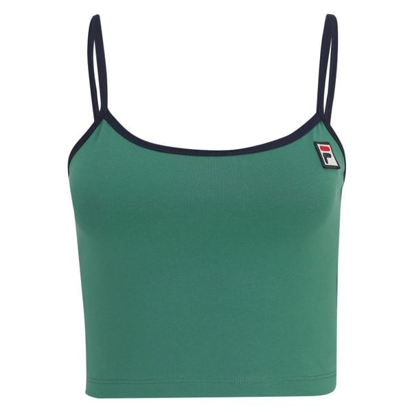 Damski crop top Fila Lissey. Zielone topy Fila, bez wzorów, sportowe, bez kołnierzyka, bez ramiączek. Za 130,00 zł.