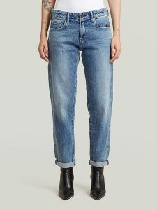 G-Star Dżinsy - Boyfriend fit - w kolorze niebieskim rozmiar: W23/L30. Niebieskie jeansy G-Star, z aplikacjami, ze skóry. Za 288,18 zł.