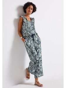 Street One Spodnie w kolorze jasnozielono-morskim rozmiar: W34/L26. Niebieskie spodnie z wysokim stanem Street One, bez wzorów, z materiału, z podwyższonym stanem. Za 109,26 zł.