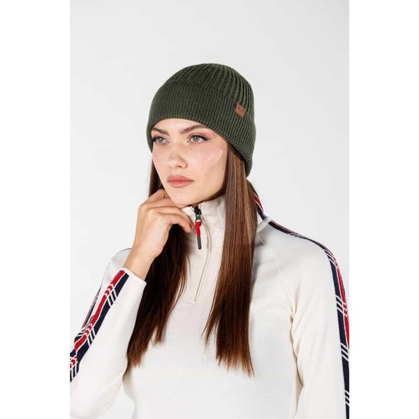 Czapka zimowa 100% wełna merino - Icewall (250 g/m²). Zielone czapki WOOLONA, bez wzorów, z wełny, sportowe. W wyprzedaży za 126,00 zł.