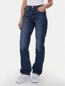 Levi's® Jeansy 501® Curve 0036A-0005 Niebieski Straight Fit. Niebieskie jeansy bez wzorów, z bawełny. Za 549,99 zł.