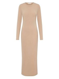 LeGer Sukienka "Cybil" w kolorze beżowym rozmiar: 42. Brązowe sukienki LeGer, bez wzorów, bez kołnierzyka, bez ramiączek, maxi. Za 121,99 zł.