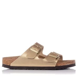 Klapki damskie Birkenstock Arizona BS. Szare klapki Birkenstock, bez wzorów, z materiału, bez obcasa. Za 439,99 zł.