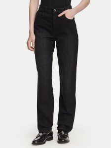 Guess Jeansy W6YA3J D1544 Czarny Tapered Leg. Czarne jeansy Guess, z aplikacjami, z jeansu. Za 434,99 zł.