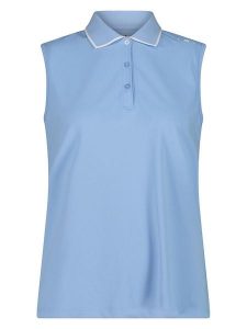 CMP Funkcyjny top polo w kolorze błękitnym rozmiar: 34. Niebieskie topy CMP, bez wzorów, z materiału, bez kołnierzyka, bez ramiączek. Za 41,69 zł.