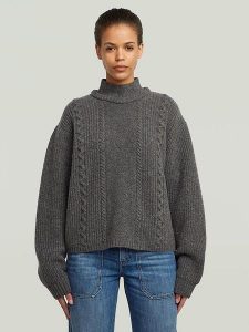 G-Star Wełniany sweter w kolorze antracytowym rozmiar: XL. Czarne swetry oversize G-Star, xl, bez wzorów, z wełny, bez ramiączek. Za 259,54 zł.