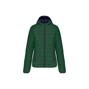 Damska lekka kurtka z kapturem Kariban. Zielone kurtki KARIBAN, bez wzorów, z puchu, z kapturem. W wyprzedaży za 304,00 zł.