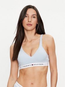 Tommy Hilfiger Biustonosz top UW0UW04612 Niebieski. Niebieskie topy TOMMY HILFIGER, m, bez wzorów, z bawełny, bez kołnierzyka, bez ramiączek. Za 169,99 zł.