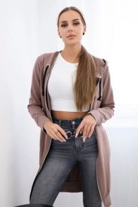 Bluza sukienkowa z kapturem cappuccino. Bluzy KESI, l, bez wzorów, z bawełny, z kapturem. Za 234,40 zł.