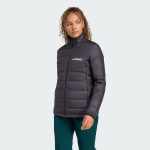 Kurtka Terrex Multi Light Down CLIMAWARM. Czarne kurtki ADIDAS, bez wzorów, z puchu, bez kaptura. Za 599,00 zł.