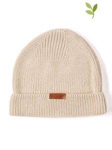 Hofbrucker Czapka beanie w kolorze beżowym rozmiar: onesize. Brązowe czapki Hofbrucker, z aplikacjami, z bawełny. Za 118,28 zł.