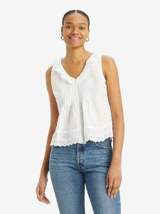 Levi's Top w kolorze białym rozmiar: S. Białe topy Levi's®, s, bez wzorów, z bawełny, bez kołnierzyka, bez ramiączek. Za 91,99 zł.