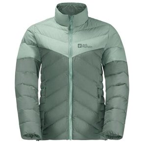 Kurtka turystyczna damska Jack Wolfskin Tundra Down. Zielone kurtki Jack Wolfskin, l, bez wzorów, z poliamidu, bez kaptura. Za 532,00 zł.