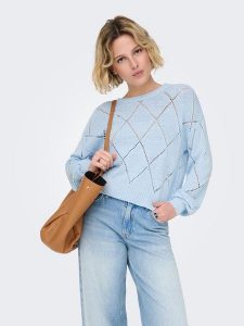 ONLY Sweter w kolorze błękitnym rozmiar: XL. Niebieskie swetry oversize ONLY, xl, bez wzorów, bez ramiączek. Za 82,99 zł.
