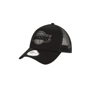 Czapka z daszkiem New Era 9FORTY LA Los Angeles Lakers Trucker 12523911. Czarne czapki New Era, bez wzorów, sportowe. Za 120,97 zł.