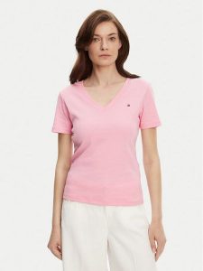 Tommy Hilfiger T-Shirt New Cody WW0WW40584 Różowy Slim Fit. Czerwone t-shirty TOMMY HILFIGER, xxs, bez wzorów, z bawełny, bez kołnierzyka, bez ramiączek. Za 139,99 zł.