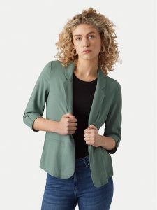 Vero Moda Marynarka Jesmilo 10279700 Zielony Regular Fit. Zielone marynarki i żakiety Vero Moda, m, bez wzorów, ze lnu. Za 179,99 zł.