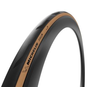 Opona rowerowa szosowa Michelin Pro 5 Classic 700X28 miękkie stopki TLR. Brązowe skarpetki MICHELIN, bez wzorów, z gumy. Za 219,99 zł.