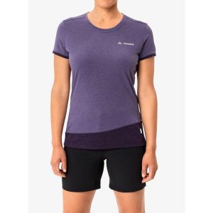 Koszulka szybkoschnąca damska Vaude Sveit Shirt. Fioletowe bluzki Vaude, bez wzorów, bez ramiączek. Za 151,99 zł.