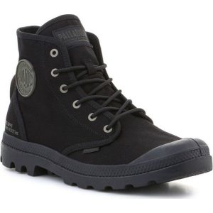 Buty Palladium Pampa Hi Htg Supply 77356-001M czarne. Czarne trampki bez wzorów, z bawełny, bez zapięcia. Za 558,50 zł.